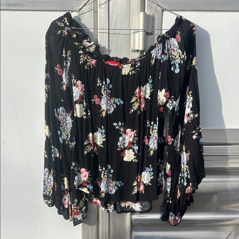 Panhandle Floral Off the Shoulder Boho Top